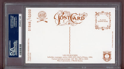 1994 Perez Steele #218 Leo Durocher Giants PSA 10 GEM MINT 563942