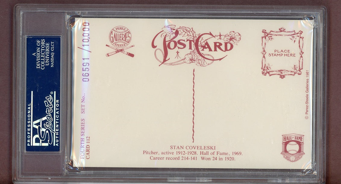 1981 Perez Steele #112 Stan Coveleski Indians PSA 10 GEM MINT 563946