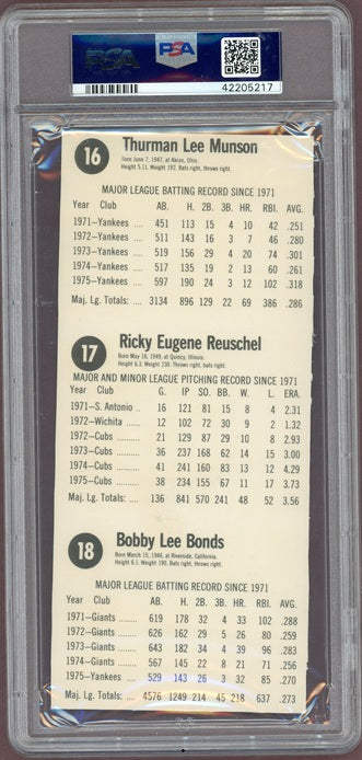 1976 Hostess Panel #016/17/18 Thurman Munson Yankees PSA 7 NM 563948