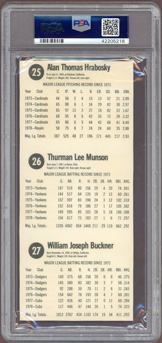 1979 Hostess Panel #025/26/27 Thurman Munson Yankees PSA 5 EX 563950