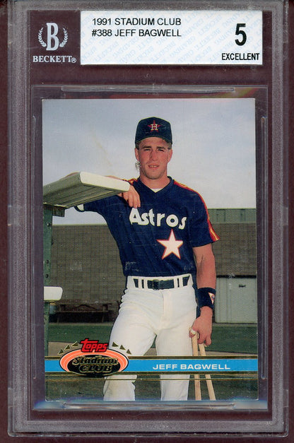 1991 Stadium Club #388 Jeff Bagwell Astros BVG 5 EX 563969