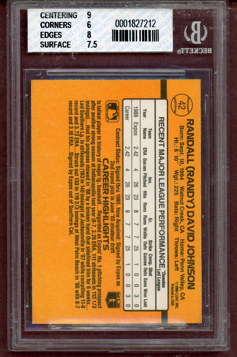 1989 Donruss #042 Randy Johnson Expos BVG 6.5 EX-MT+ 563970
