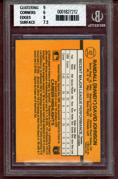 1989 Donruss #042 Randy Johnson Expos BVG 6.5 EX-MT+ 563970