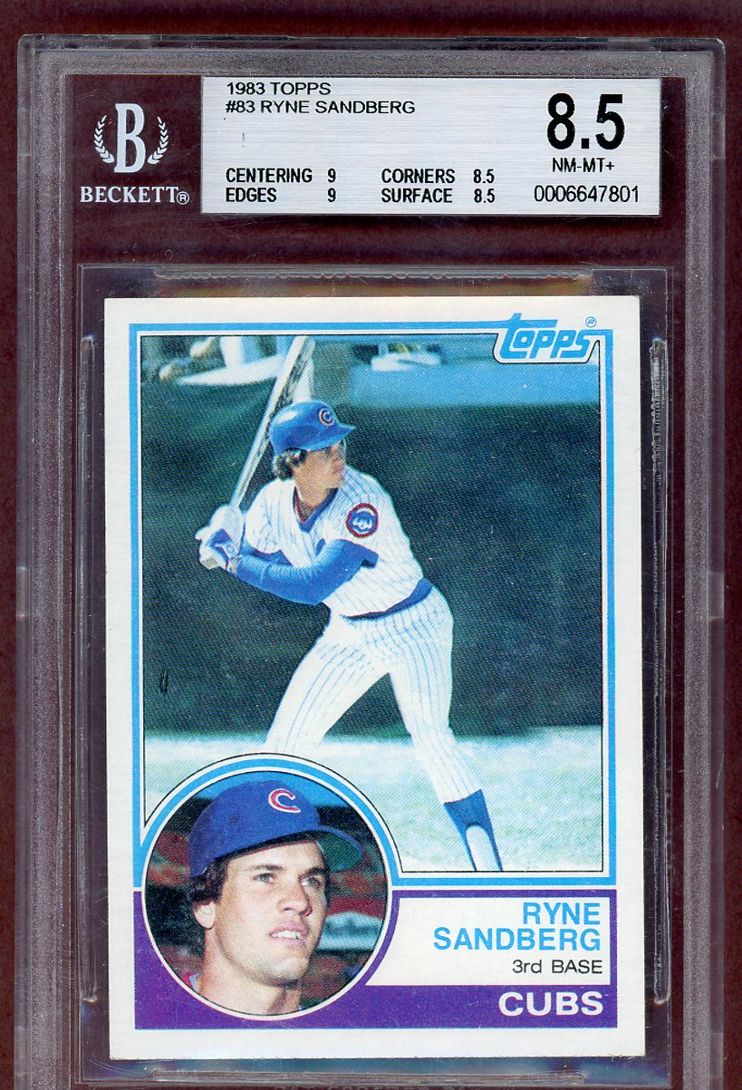 1983 Topps #083 Ryne Sandberg Cubs BVG 8.5 NM/MT+ 563971