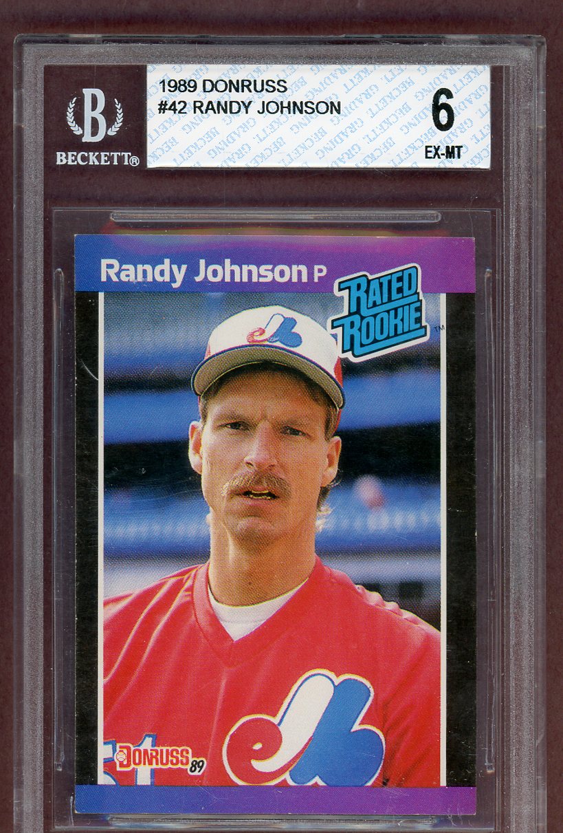 1989 Donruss #042 Randy Johnson Expos BVG 6 EX-MT 563972