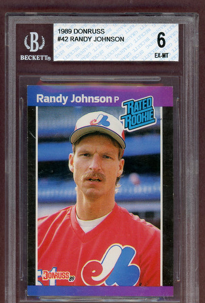 1989 Donruss #042 Randy Johnson Expos BVG 6 EX-MT 563972