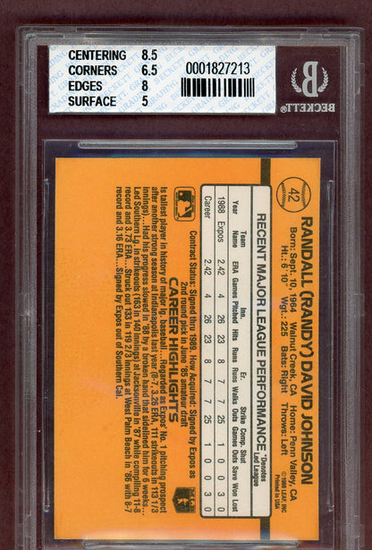 1989 Donruss #042 Randy Johnson Expos BVG 6 EX-MT 563972