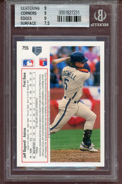 1991 Upper Deck #755 Jeff Bagwell Astros BVG 8.5 NM/MT+ 563974