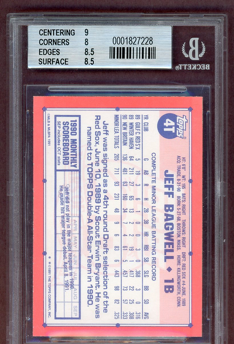1991 Topps Traded #004T Jeff Bagwell Astros BVG 8.5 NM/MT+ 563975