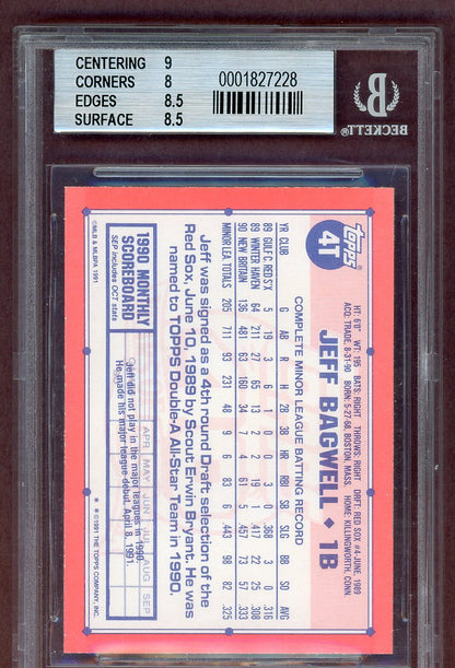 1991 Topps Traded #004T Jeff Bagwell Astros BVG 8.5 NM/MT+ 563975