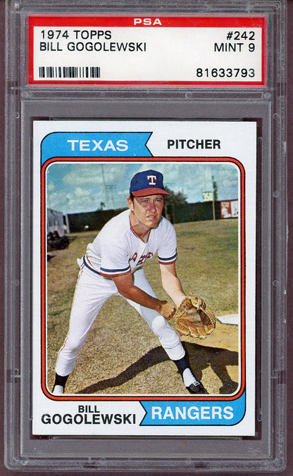 1974 TOPPS #242 BILL GOGOLEWSKI RANGERS PSA 9 MINT 563977