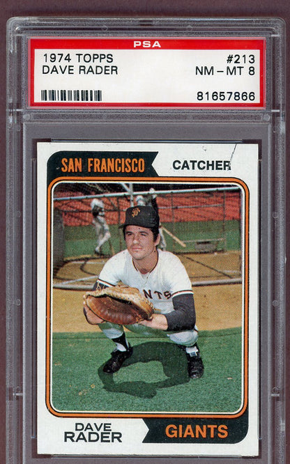 1974 TOPPS #213 DAVE RADER GIANTS PSA 8 NM-MT 563979
