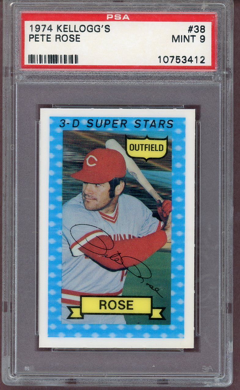 1974 KELLOGG'S #038 PETE ROSE REDS PSA 9 MINT 563981