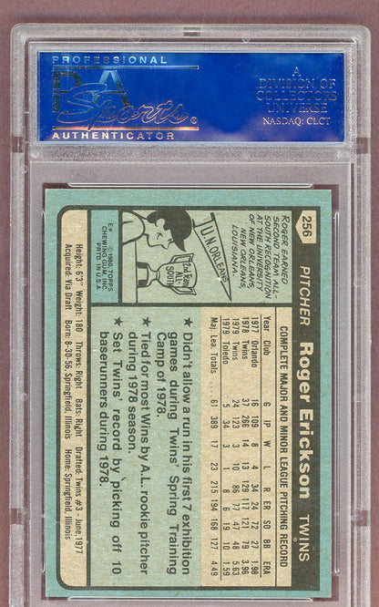 1980 TOPPS #256 ROGER ERICKSON TWINS PSA 8 NM-MT 563988