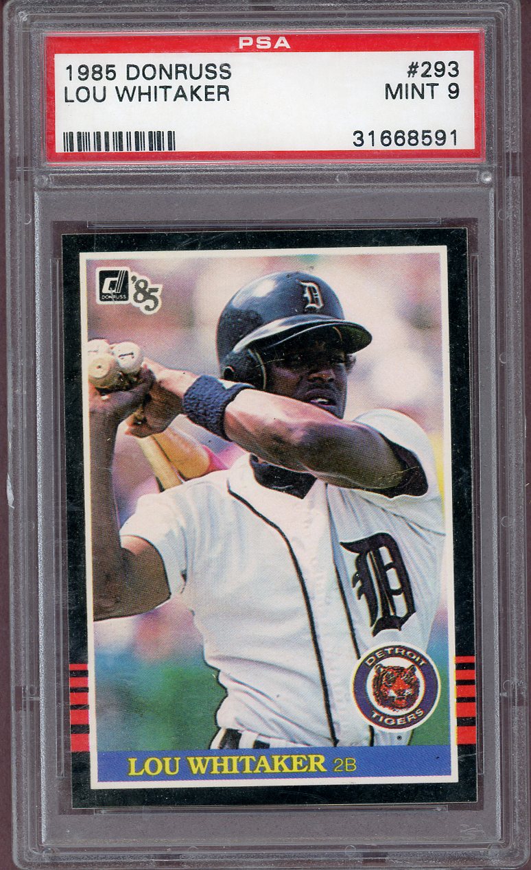 1985 DONRUSS #293 LOU WHITAKER TIGERS PSA 9 MINT 563991