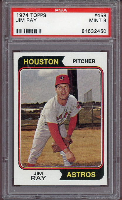 1974 TOPPS #458 JIM RAY ASTROS PSA 9 MINT 564002