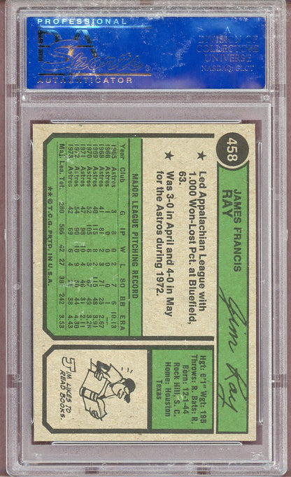 1974 TOPPS #458 JIM RAY ASTROS PSA 9 MINT 564002