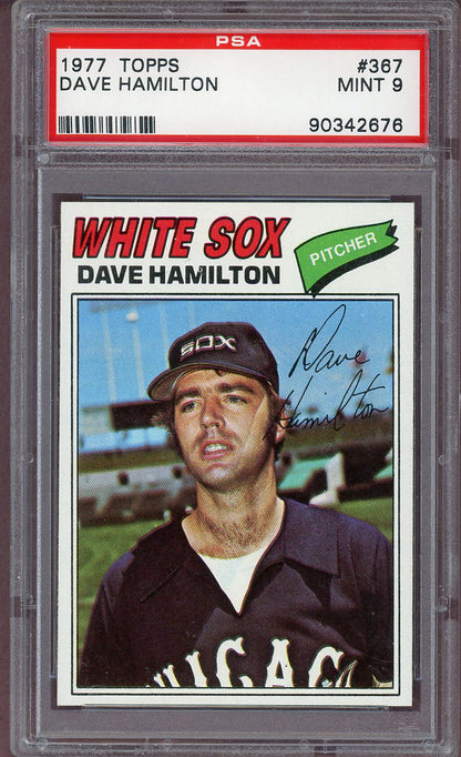 1977 TOPPS #367 DAVE HAMIILTON WHITESOX PSA 9 MINT 564003