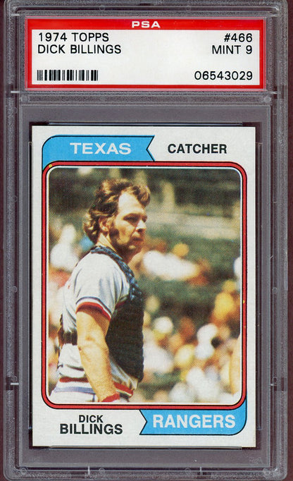 1974 TOPPS #466 DICK BILLINGS RANGERS PSA 9 MINT 564008