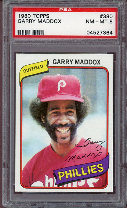1980 TOPPS #380 GARRY MADDOX PHILLIES PSA 8 NM-MT 564009