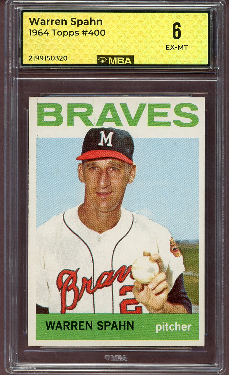 1964 TOPPS #400 WARREN SPAHN BRAVES MBA 6 EX-MT 564011