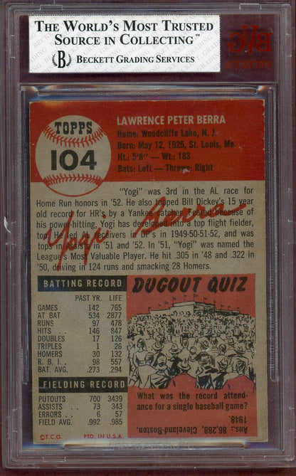 1953 TOPPS #104 YOGI BERRA YANKEES BVG 4.5 VG-EX+ 564012