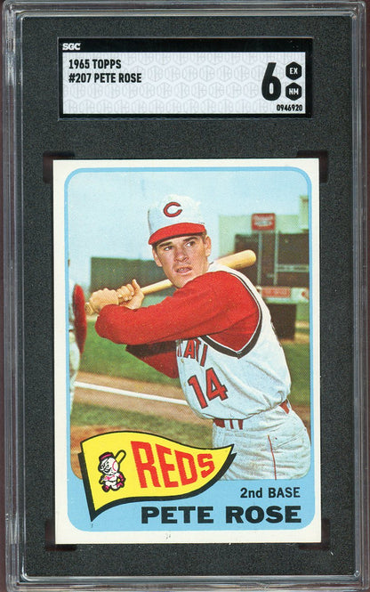 1965 TOPPS #207 PETE ROSE REDS SGC 6 EX-MT 564016