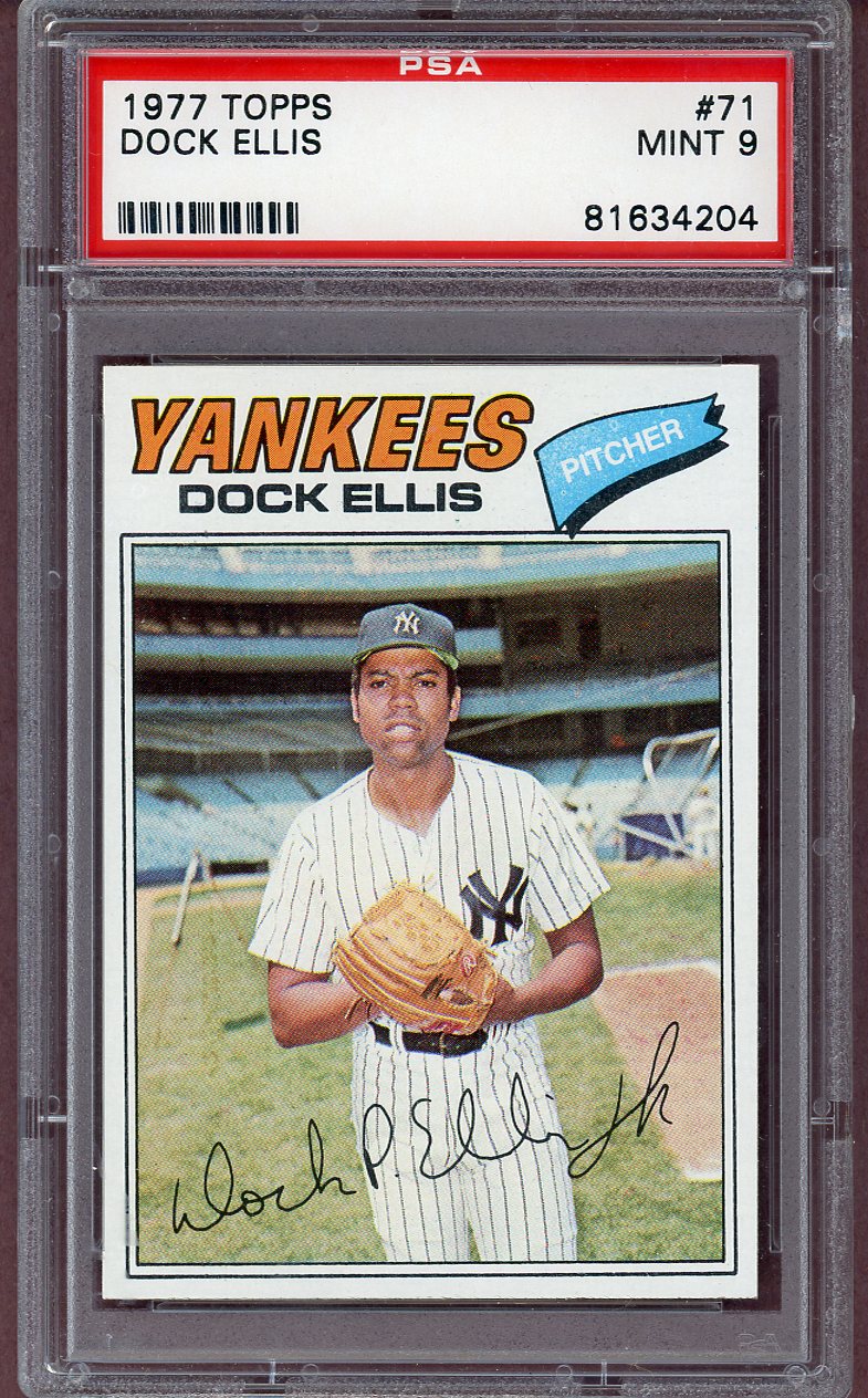 1977 TOPPS #071 DOCK ELLIS YANKEES PSA 9 MINT 564019
