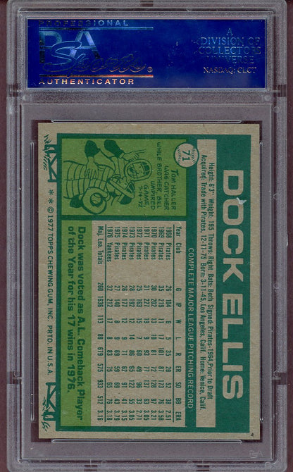 1977 TOPPS #071 DOCK ELLIS YANKEES PSA 9 MINT 564019