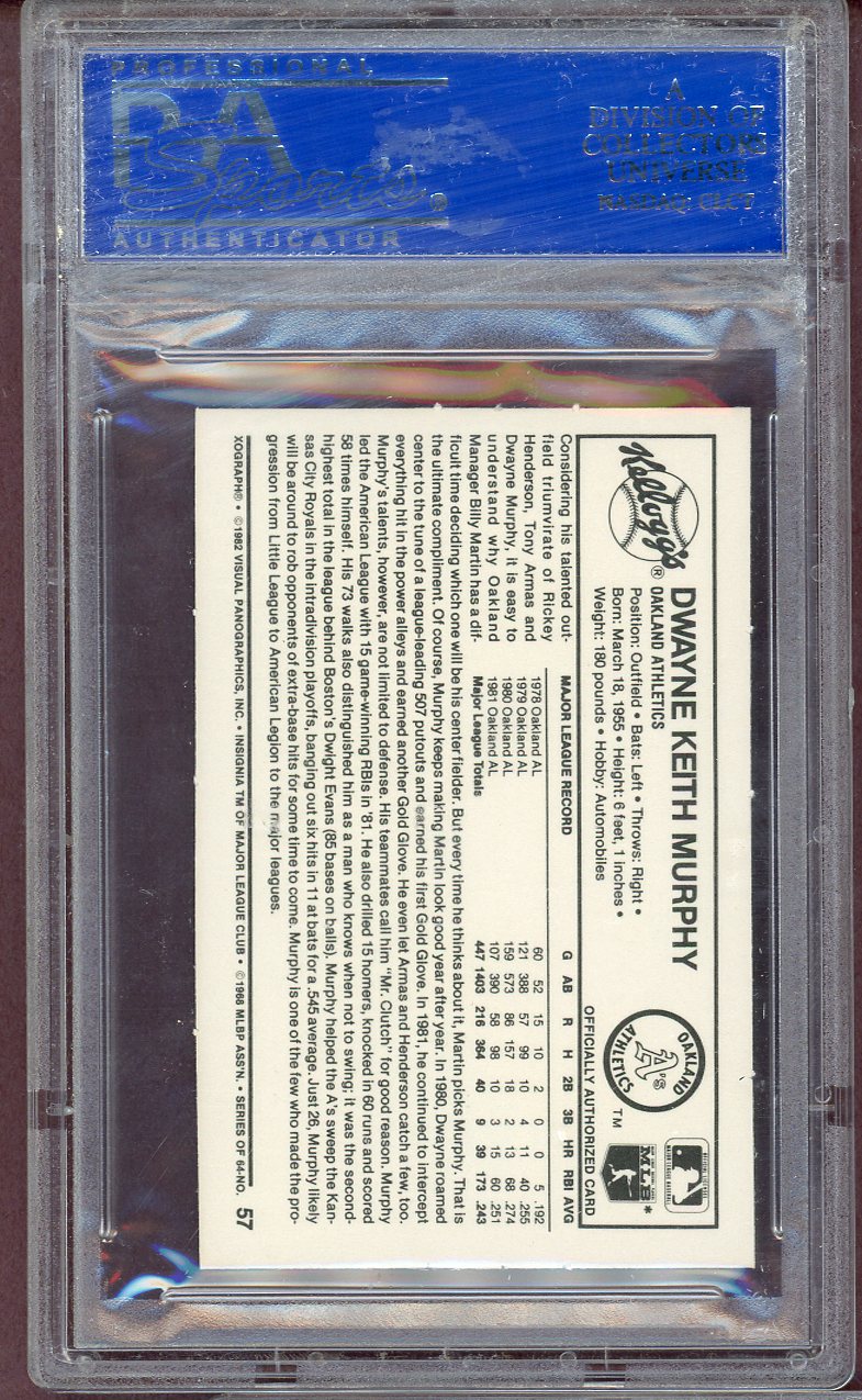 1982 Kelloggs #057 Dwayne Murphy A's PSA 9 MINT 564029