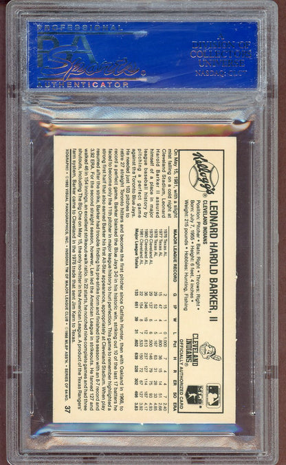 1982 Kelloggs #037 Len Barker Indians PSA 9 MINT 564032