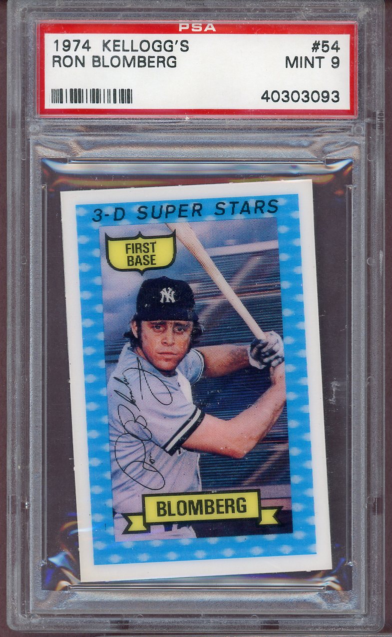 1974 Kelloggs Baseball #054 Ron Blomberg Yankees PSA 9 MINT 564033