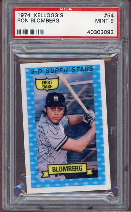 1974 Kelloggs Baseball #054 Ron Blomberg Yankees PSA 9 MINT 564033