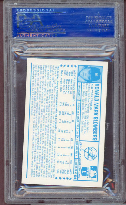 1974 Kelloggs Baseball #054 Ron Blomberg Yankees PSA 9 MINT 564033