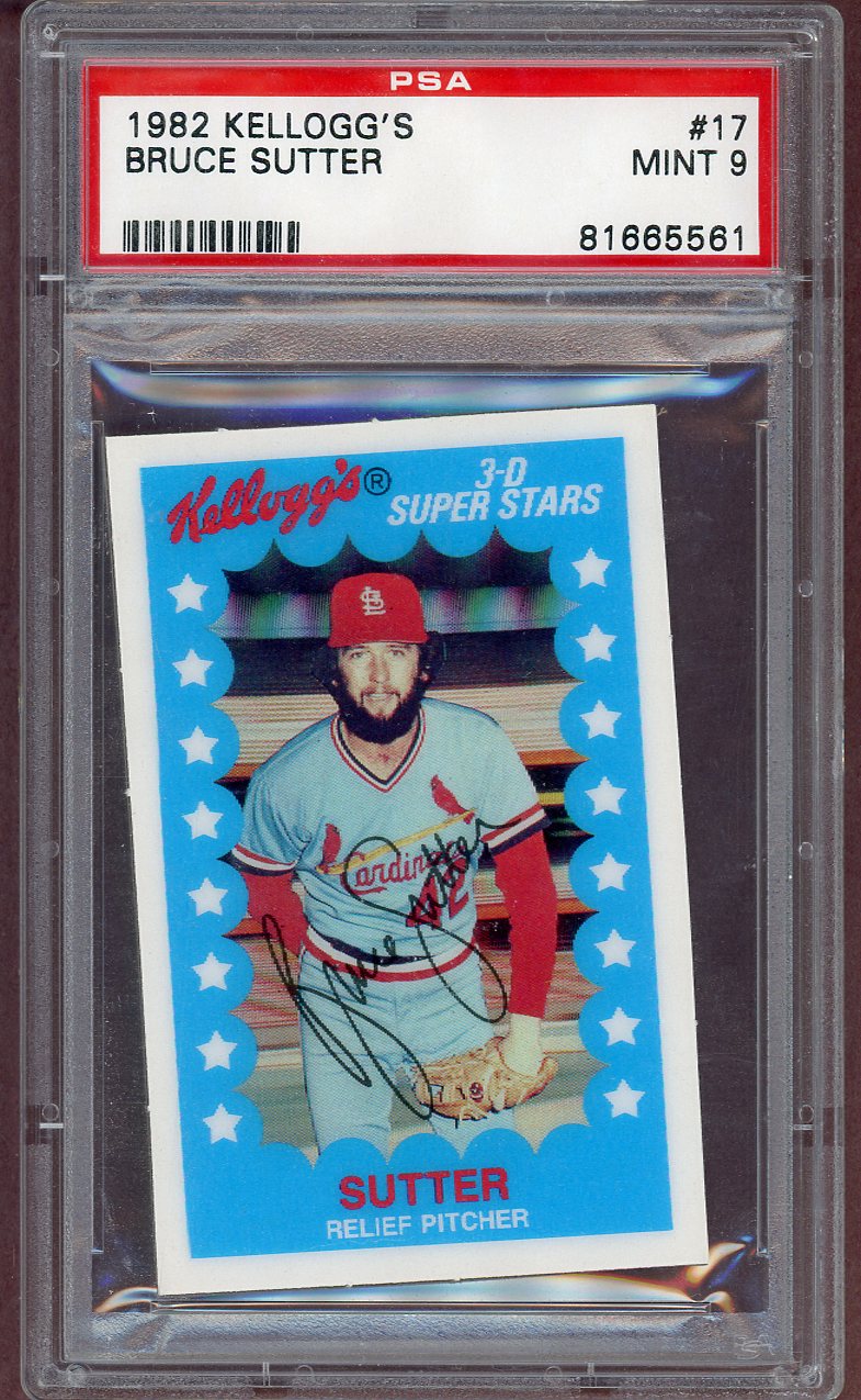 1982 Kelloggs #017 Bruce Sutter Cardinals PSA 9 MINT 564036