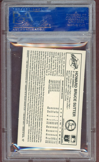 1982 Kelloggs #017 Bruce Sutter Cardinals PSA 9 MINT 564036