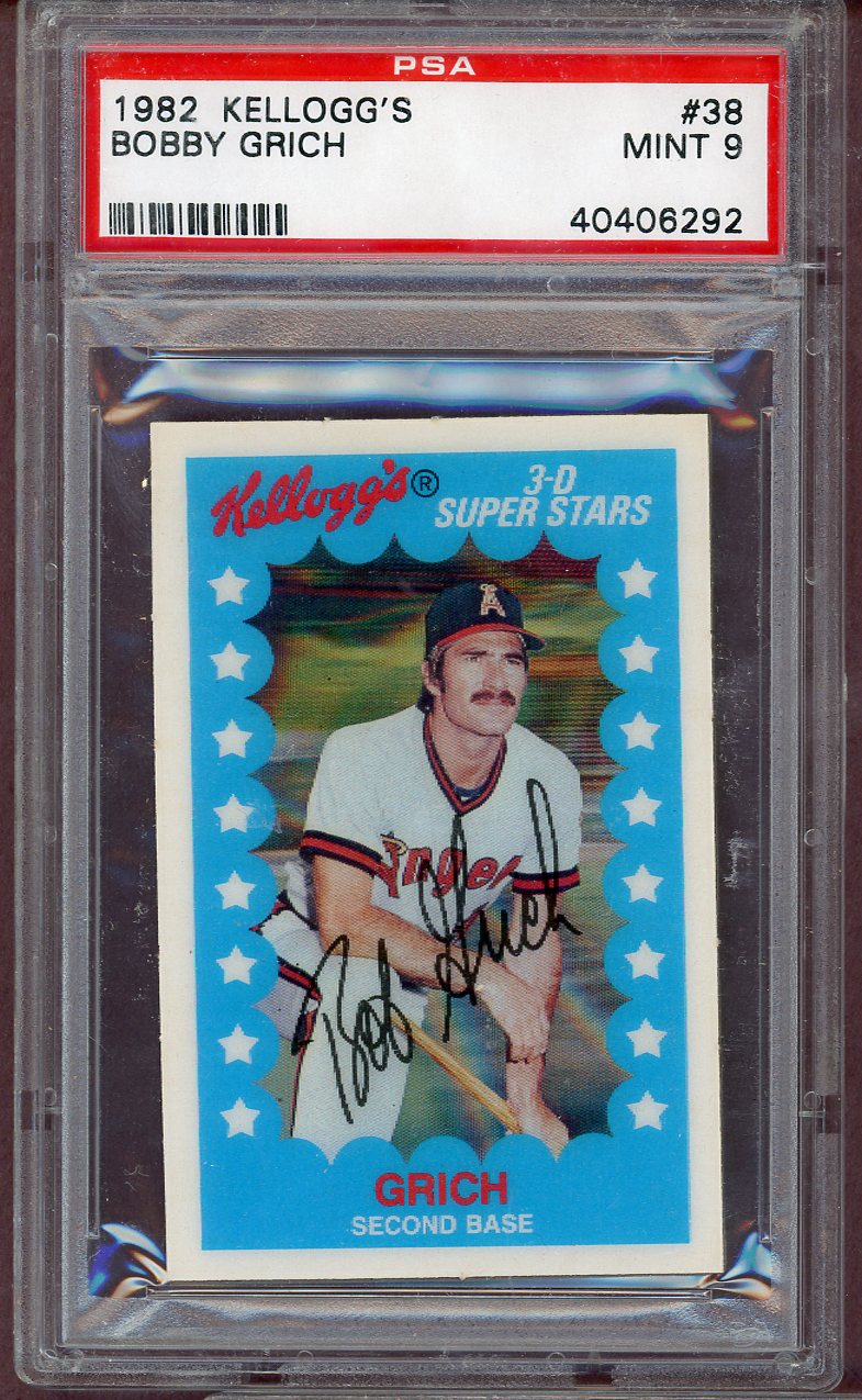 1982 Kelloggs #038 Bobby Grich Angels PSA 9 MINT 564037