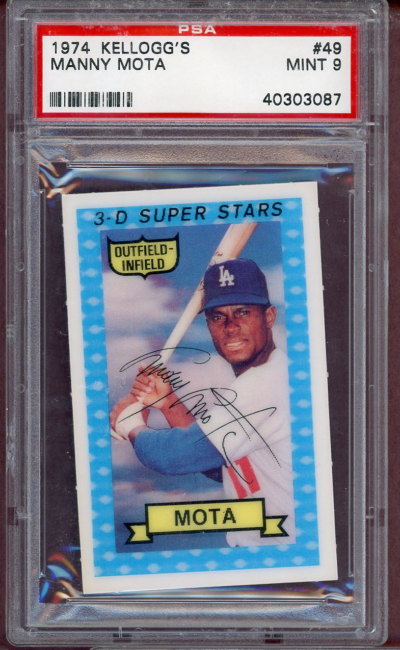 1974 Kelloggs Baseball #049 Manny Mota Dodgers PSA 9 MINT 564038