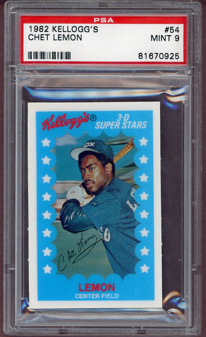 1982 Kelloggs #054 Chet Lemon White Sox PSA 9 MINT 564039
