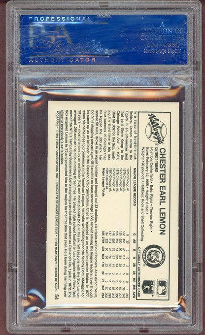 1982 Kelloggs #054 Chet Lemon White Sox PSA 9 MINT 564039