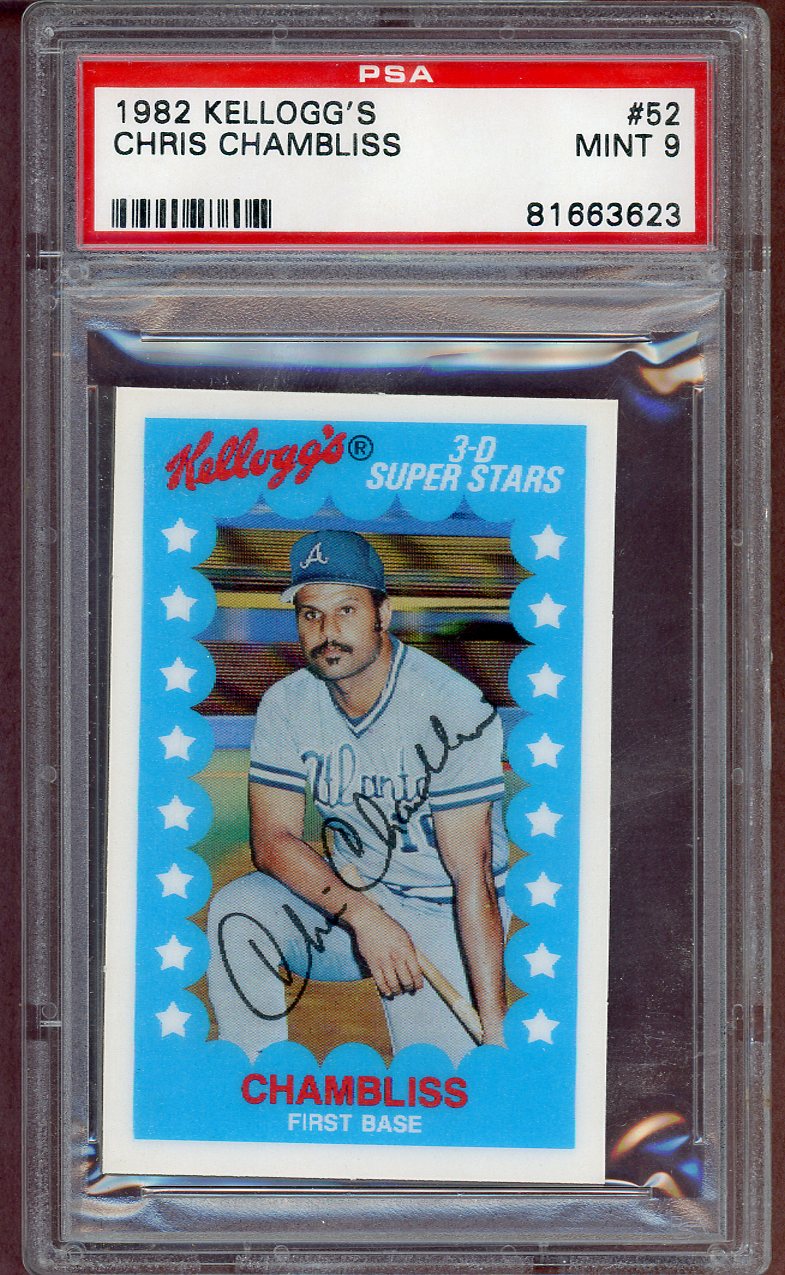 1982 Kelloggs #052 Chris Chambliss Braves PSA 9 MINT 564040
