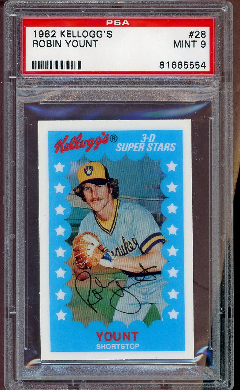 1982 Kelloggs #028 Robin Yount Brewers PSA 9 MINT 564044