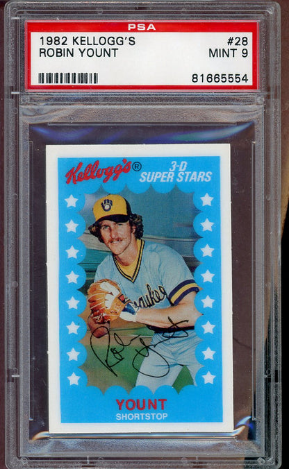1982 Kelloggs #028 Robin Yount Brewers PSA 9 MINT 564044