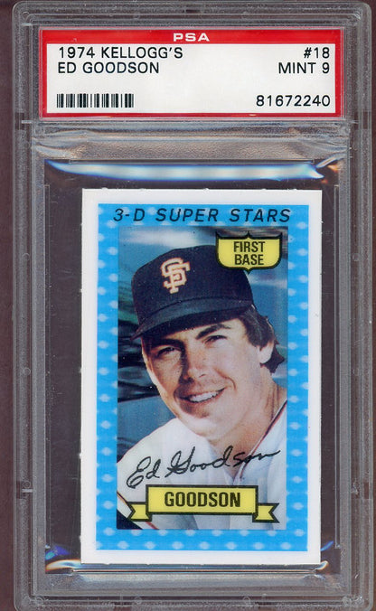 1974 Kelloggs Baseball #018 Ed Goodson Giants PSA 9 MINT 564048