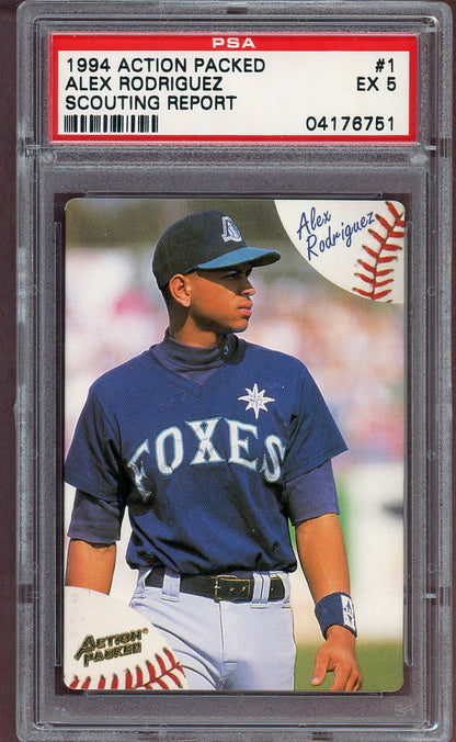 1994 ACTION PACKED #001 ALEX RODRIGUEZ SCOUTING REPORT PSA 5 EX 564052