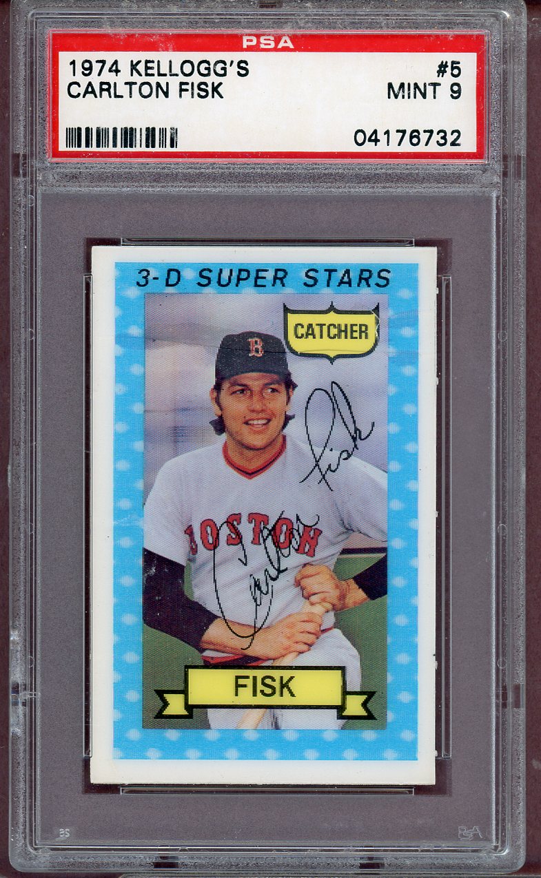 1974 KELLOGG'S #005 CARLTON FISK REDSOX PSA 9 MINT 564054