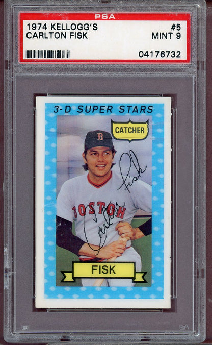 1974 KELLOGG'S #005 CARLTON FISK REDSOX PSA 9 MINT 564054