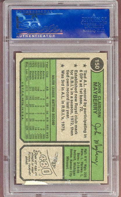 1977 TOPPS #150 JOHN MAYBERRY ROYALS PSA 8 NM-MT 564056