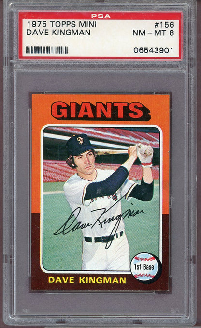 1975 TOPPS MINI #156 DAVE KINGMAN GIANTS PSA 8 NM-MT 564057