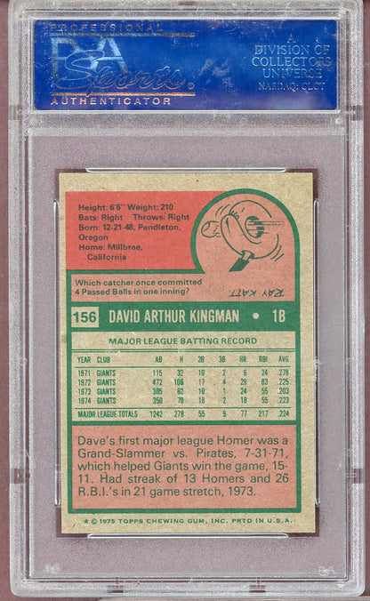 1975 TOPPS MINI #156 DAVE KINGMAN GIANTS PSA 8 NM-MT 564057